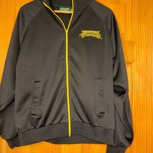 Teenage Mutant Ninja Turtles TMNT Black Yellow Zip Track Jacket Size L